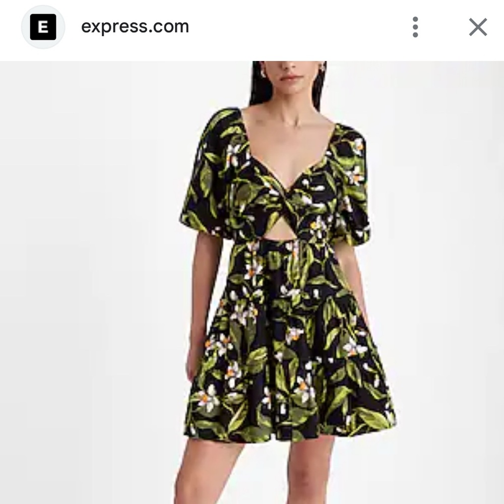 Express Black Floral Mini Dress